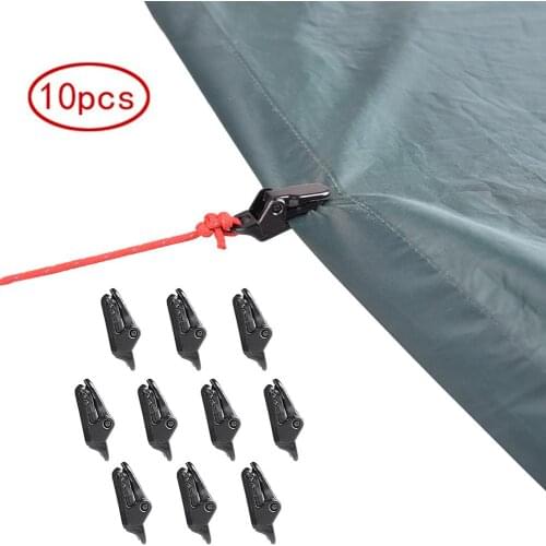 10pcs Camping Tent Tarp Clip Heavy Duty Canopy Awning Tarp Clamp Tighten Camp Canvas Anchor Gripper Camping Accessories