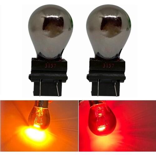 2pcs T25 3156 3157 12V 21/5W 21W Silver Chrome Car External Turn Signal Bulb Halogen Lamp Brake Light Amber red Taillight