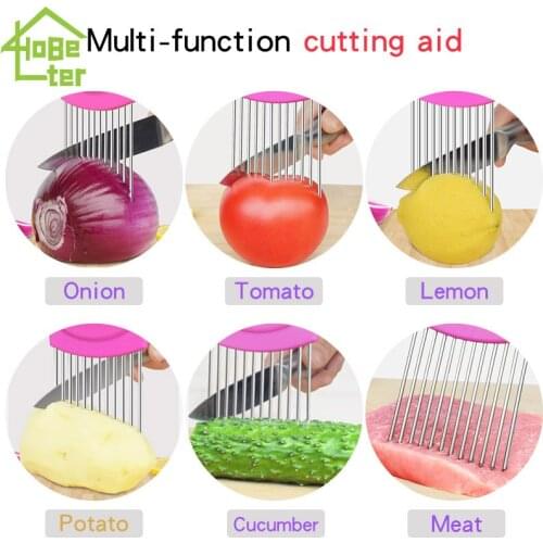 2020 New Kitchen Gadgets Onion Slicer Tomato Vegetables Safe Fork vegetables Slicing Cutting Tools