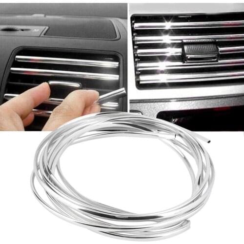 4m Long Universal DIY Chrome Moulding Trim Strip Car Door Edges Scratching Protecting Cover Sticker Accessories