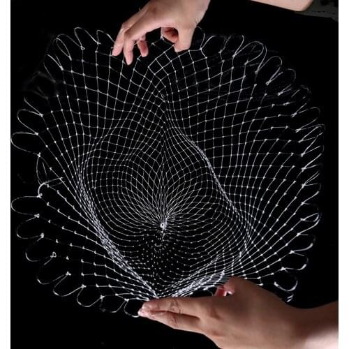 40/60cm Nylon Net Small Hole Diameter Portable Fishing Net Mesh Hole Net Collapsible Hole Fishing Tools