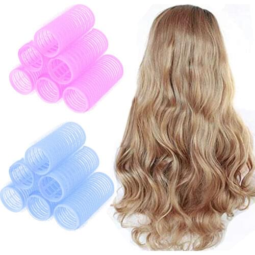 6pcs/set Salon Hair Rollers Curlers Self-Adhesive Cling Salon Curlers DIY Hairdressing Tools Plastic Hair Curling hair tools
