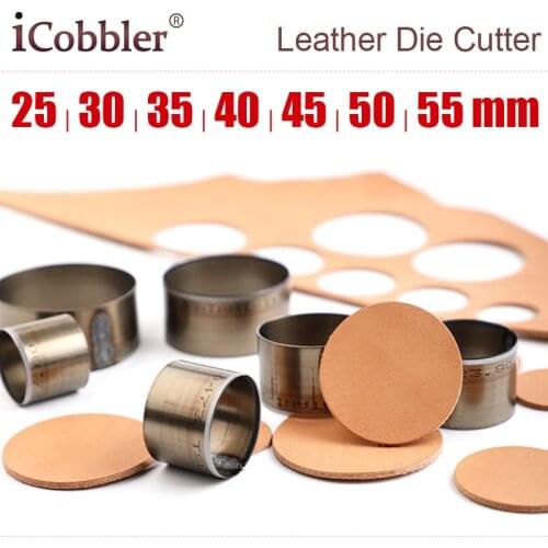 7Pcs Leather Die Cutter Hollow Punching Tool Round Shape Cutting Mold Set for Handmade DIY Leathercraft and Paper Flake 25-55mm