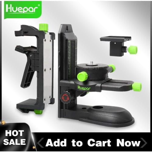 Huepar Laser Level Adapter Multifunctional Fine-tuning Bracket Magnetic Pivoting Base with Adjustable Clip Holder Level Tools