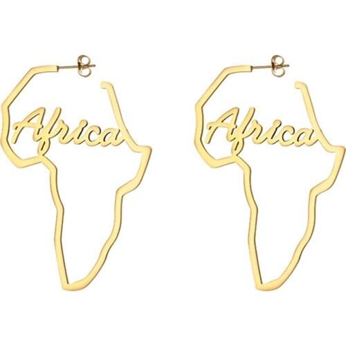AurolaCo African Earrings Custom Name Earrings Customized Stud Earring Customized Stainless Steel Earring for Women Gift
