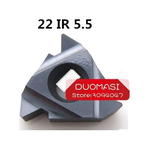 Free shipping 10pcs 22 IR 5.5 ISO Threaded Inserts Indexable Tungsten Carbide Threading Lathe Inserts for Threaded Lathe Holder