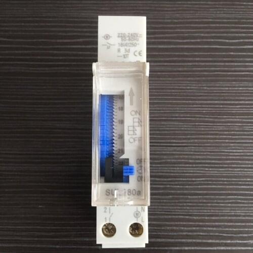 Free Shipping 50pcs/lot 24 Hours Daily Programable Mechanical Timer 15 Minutes DIN Rail Timer Sul180a