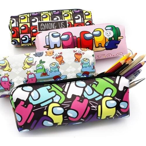 Cartoon Game AMONG of US Pencil Case Stationery Box Children Boy Bag Student Amongs PencilCase Stationery Storage Bag