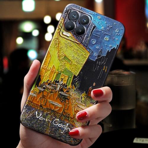 For Fundas Realme 8 Pro Case Cover For Real me Realme 8Pro 4G 5G Case Cute 3D Art Coque Soft Cafe Terrace Phone Cases Bumper
