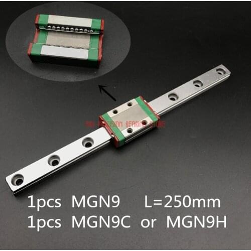 Cnc Router Parts AXK Linear Rail 9mm Linear Guide Mgn9 L= 250mm Rail Way + Mgn9c Or Mgn9h Long Carriage For Cnc X Y Z Axis