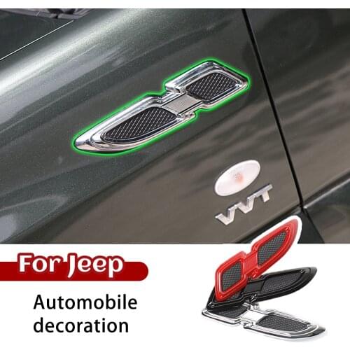 For Jeep Renegade CJ TJ YJ 2PCS Auto Hood Side Decorative stickers Car Body Exterior Decoration Accessories