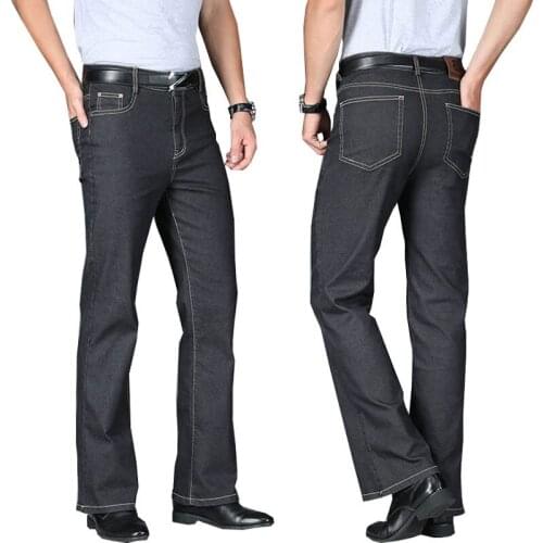 Mens Big Flared Jeans Boot Cut Leg Flared Loose Fit High Waist Male Designer Classic Thin Denim Jeans Jeans For Men