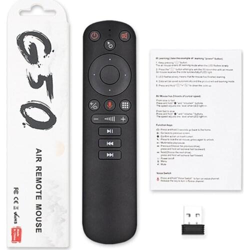 G50S Wireless Fly Air Mouse Gyroscope 2.4G Smart Voice Remote Control for TV Box D08A