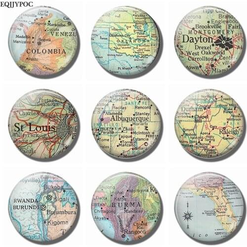Colombia Oklahoma Dayton St. Louis Albuquerque Raleigh Burundi Burma Florida Map Souvenir Fridge Magnets Refrigerator Stickers