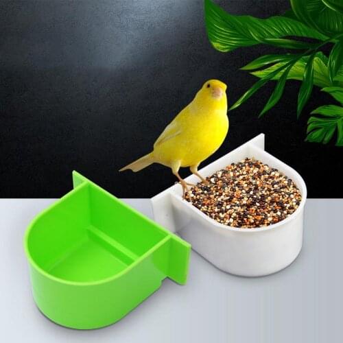 Bird Seed Food Feeder Plastic Hanging Water Feeding Dish Water Feeder Bowl For Parrot Parakeet Cockatiel Cage Tool
