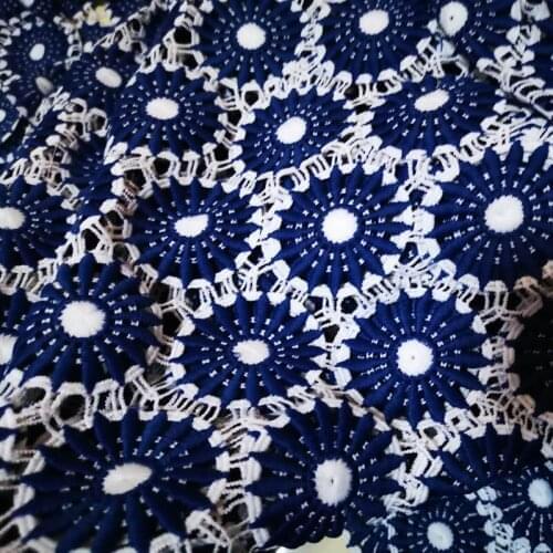 Nigerian fabric cotton craft White Yellow lace bestway fabric Blue White Red Laces tissu coton lace patchwork fabrics sewing