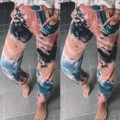 Summer New Popular European And American Womens Loose Printing Fashion Casual Lady Elastic Waist Pants