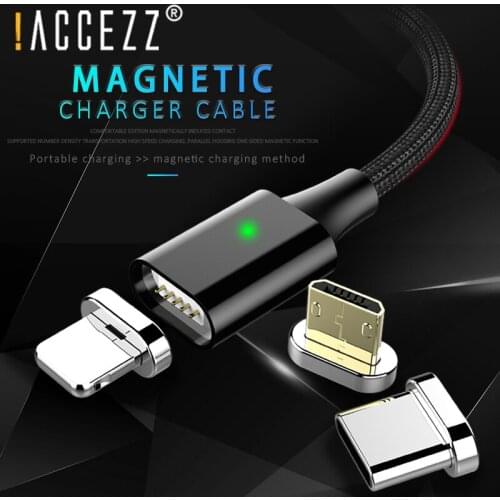 !ACCEZZ USB Magnetic Charger Cable For iPhone X XS MAX XR Data Sync Magnet Fast Charging For iphone 8 7 6S 5 5S Plus SE 1M 2M