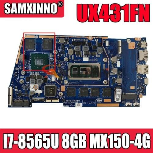 UX431FA/FN Motherboard For ASUS ZenBook UX431FAC UX431FN UX431F X431FA Laptop Motherboard I7-8565U 8GB MX150-4G 100% Test