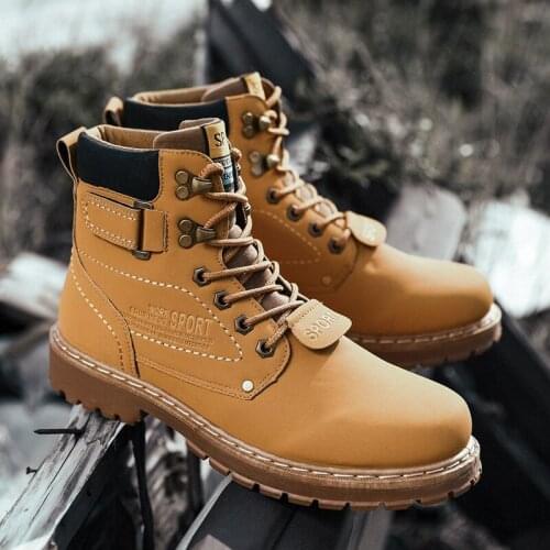 2019 Autumn Early Winter Boots New Men Shoes Cool Young Men Boots Fashion Street Ankle Boots waterproof casual Suede tooling