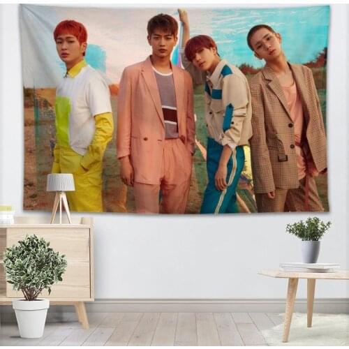 New SHINee KPOP Tapestry Wall Hanging Home Decor Fashion Colorful Decor Printed Tapestry Bedroom Carpet Bed Sheets 0512