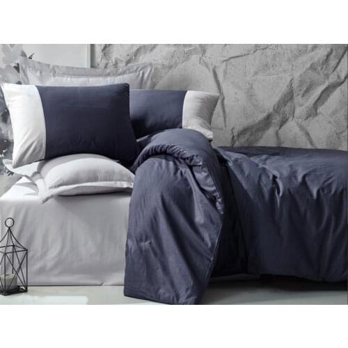 Cottonbox Plain Double Personality Duvet cover set Navy Blue Gray