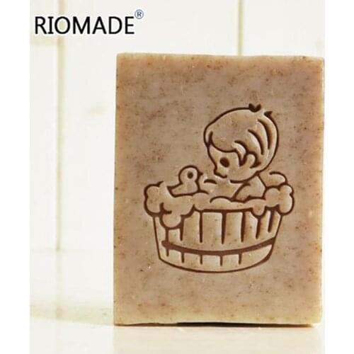 Boy Bathing Handmade Love Soap Making Stamp Transparent Natural Plexiglass Soap Seal With Handle Acrylic Chapter Custom Duck