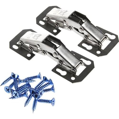 2Pcs 90 Degree Easy Mount Concealed Kitchen Cabinet Cupboard Sprung Door Hinges Metal