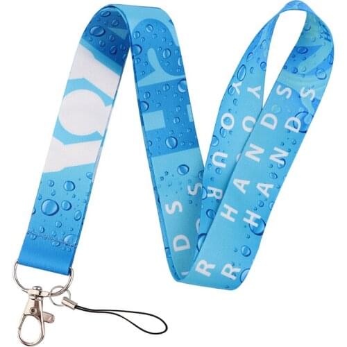Please wash your hands Water drops Lanyard for Keys Phone Cool Neck Strap Lanyard for Camera Whistle ID Badge Cute webbings