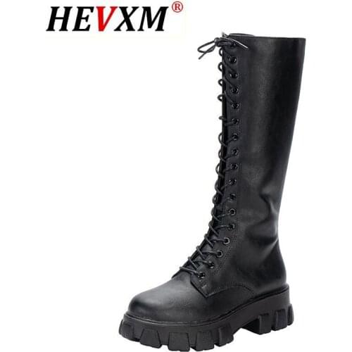 Luxury Brand Thigh High Boots Women New Winter Shoe Cow Leather European Lace Up Knight Boots Keep Warm Women Riding Boots Mujer