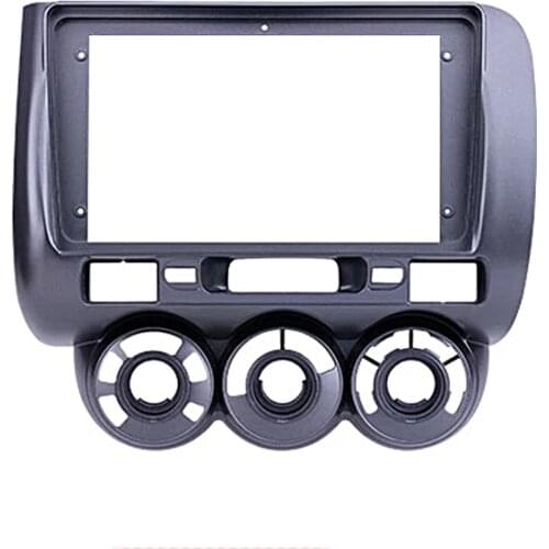 Harfey 2din Gray Frame 9 inch for 2006 Honda Jazz Manual AC Audio Dash Trim car radio Fascia Panel Kit