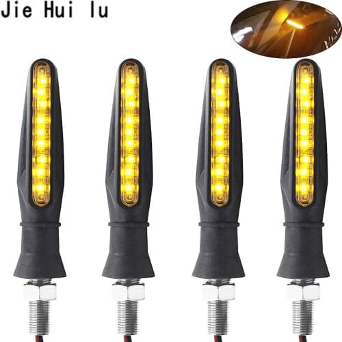2pcs 12 LED Motorcycle Turn Signal Lights Bendable Flashing Motorbike Indicator Blinker Moto Tail Lights Signal Lamp