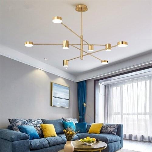 New modern chandelier lighting living room lamp Nordic lamp simple atmosphere light luxury bedroom lamp dining room chandelier