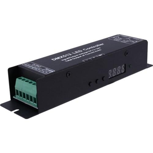 FULL-Dmx Led Controller With Display Digital Tube Dmx512 Decoder Driver Dimmer Dc 12 24V 3X4A For Rgb Led Strip Lights (3 Channe