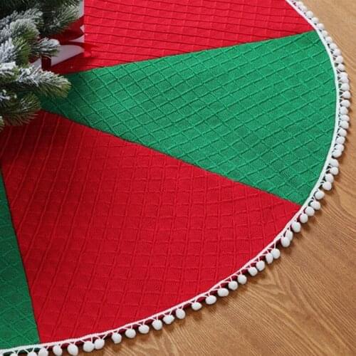 Christmas Tree Skirts Snowman Round Elk Carpet Round Red Cloth Apron Deer Felt Rug Floor Skirt New Year Party Home Decor New