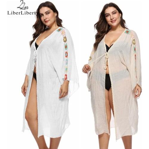 LiberLiberty summer clothes for women beach clothes woman plus size fashions Tunic Big Size crochet Swimwear Ladies Tunics