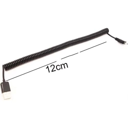 10pcs Black 3FT 1M Spring Coiled USB Male to Micro USB 5 Pin Adapter Cable Cord