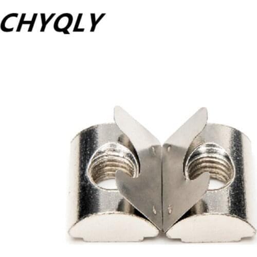 100pcs 40-M5 M6 M8 Roll-in T Slot Nut with Spring Leaf Elastic Nut Block Auminum Accessories for 4040 series Aluminum Profile