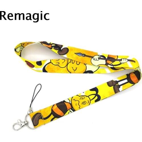 20pcs Bee funny Neck Strap Lanyard keychain Mobile Phone Strap ID Badge Holder Rope Key Chain Keyrings cosplay Accessories Gifts