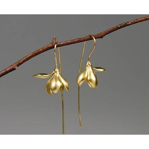 2021 Wholesale Cross-border Hot Selling Factory Direct Supply Magnolia Flower Simulation Natural Flower Female Earrings