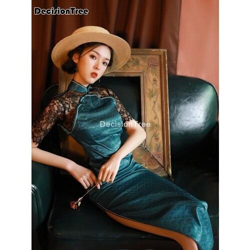 2021 chinese dress traditional chinese bride wedding dress improved women flower cheongsam vestidos elegant qipao cheongsam