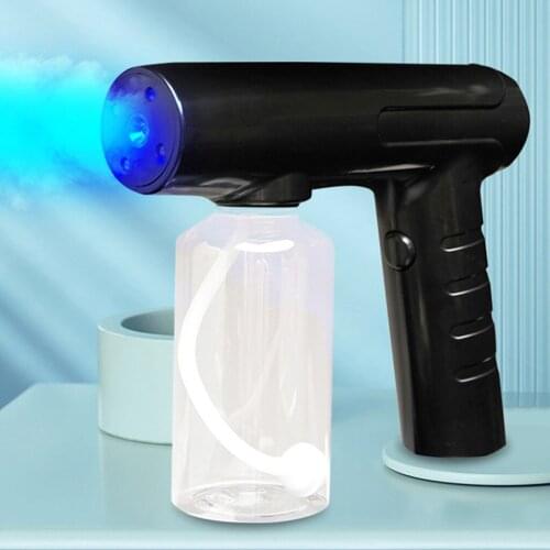 260ml Cordless Electric Blue Light Nano Sanitizer Spray Gun Atomizing Disinfection Fogger Sprayer Machine Home Office