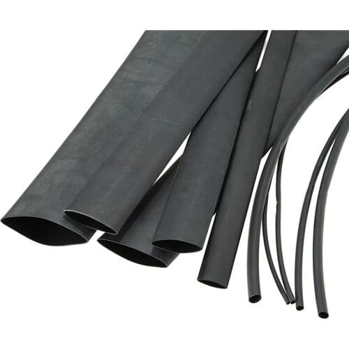 4.8mm / 1.6mm Black Electrical Connection Sleeving Kit Tubes Polyolefin 3:1 Heat Shrink Tubing Tube Cable Sleeve Wrap Wire 50cm