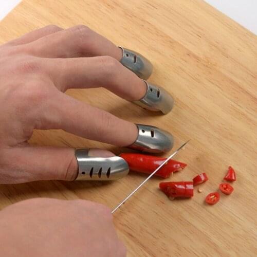 4pcs/set Brand New High-quality Stainless Steel Vegetable Cutting Gloves Finger Protection Cover For Slicing Cooking