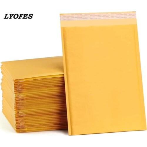50 PCS/Lot Kraft Paper Bubble Envelopes Bags Mailers Padded Shipping Envelope for letter Bubble Wrap Self Seal Mailing Bag