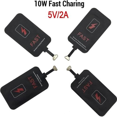 5V/2A 10W Qi Wireless Charger Receiver For iPhone Xiaomi Samsung Huawei Wireless Charging Adapter Mat For Andriod Type C