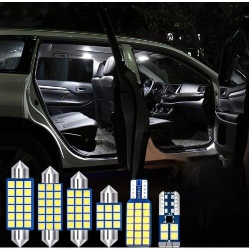 6pcs Error Free Auto LED Bulbs Car Interior Dome Light Reading Lamps Trunk Lights For Skoda Rapid 2015 2016 2017 2018 2019 2020