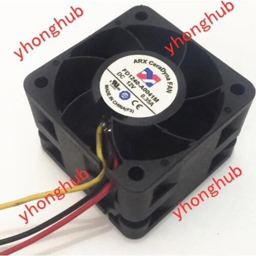 ARX FD1240-A0041M DC 12V 0.35A 40x40x28mm 3-wire Server Square Fan