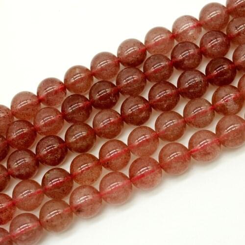 Natural AA Quality Strawberry Quartz Crystal Bead Strawberry Stone Bead for jewelry making4mm 5mm 6mm 7mm 8mm 10mm 12mm 16'/str