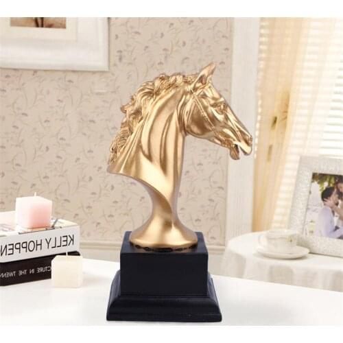 EUROPE RESIN HORSE HEAD STATUE ORNAMENTS CREATIVE ARTIFICIAL VINTAGE HORSE HEAD SCULPTURE CRAFTS HOUSEHOLD BUSINESS GIFT R2005